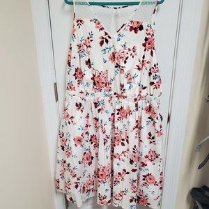 lane bryant white and floral dress with lace